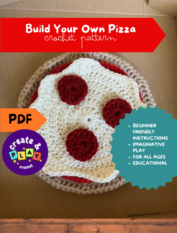 Crochet Pattern| Crochet Pizza Play Set | Pepperoni Bell Pepper Pineapple Mushroom Spinach